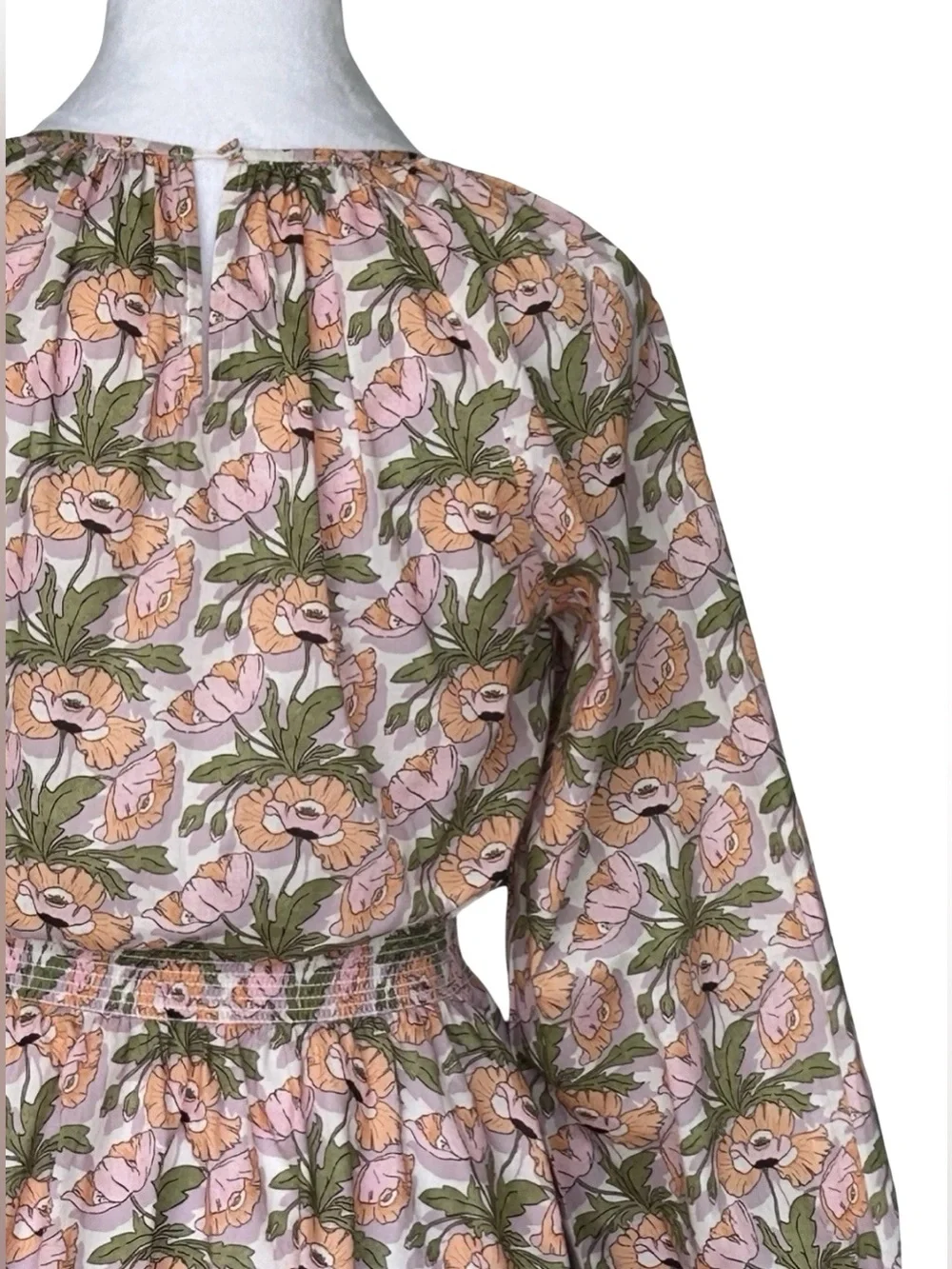 J.Crew Liberty Fabric Floral SmockedMini Dress XXS XS S Long Sleeve Cottagecore